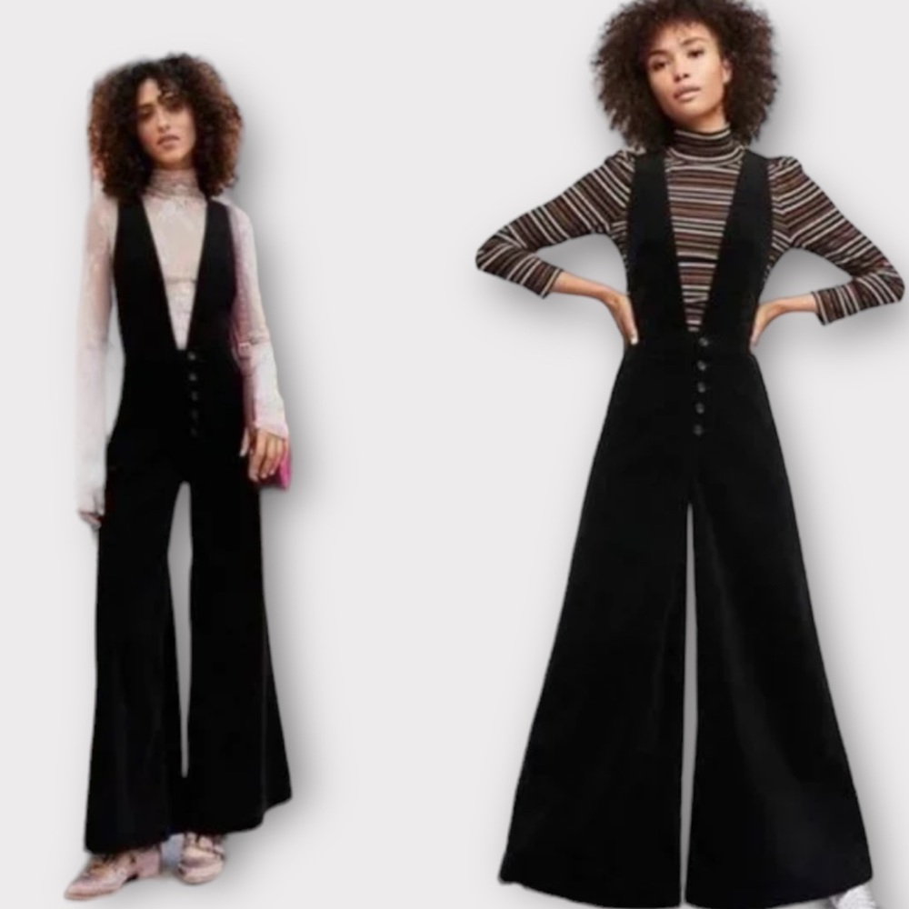 We The Free Black Wide-Leg Jumpsuit